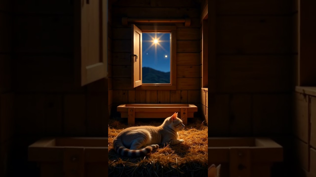 Un gato contempla el pesebre bajo la estrella de Bel&eacute;n 🐱🌟 | La creaci&oacute;n espera al Salvador