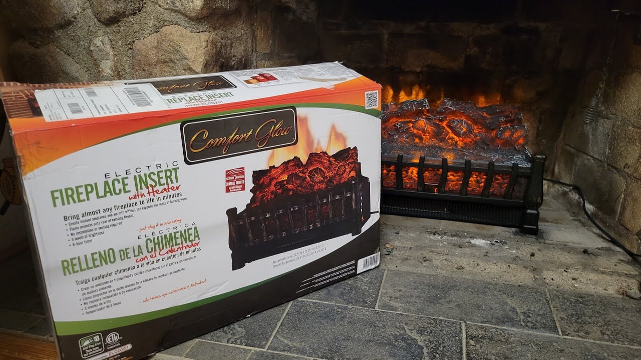 Comfort Glow Electric Fireplace Insert with Heat Unboxing and Review