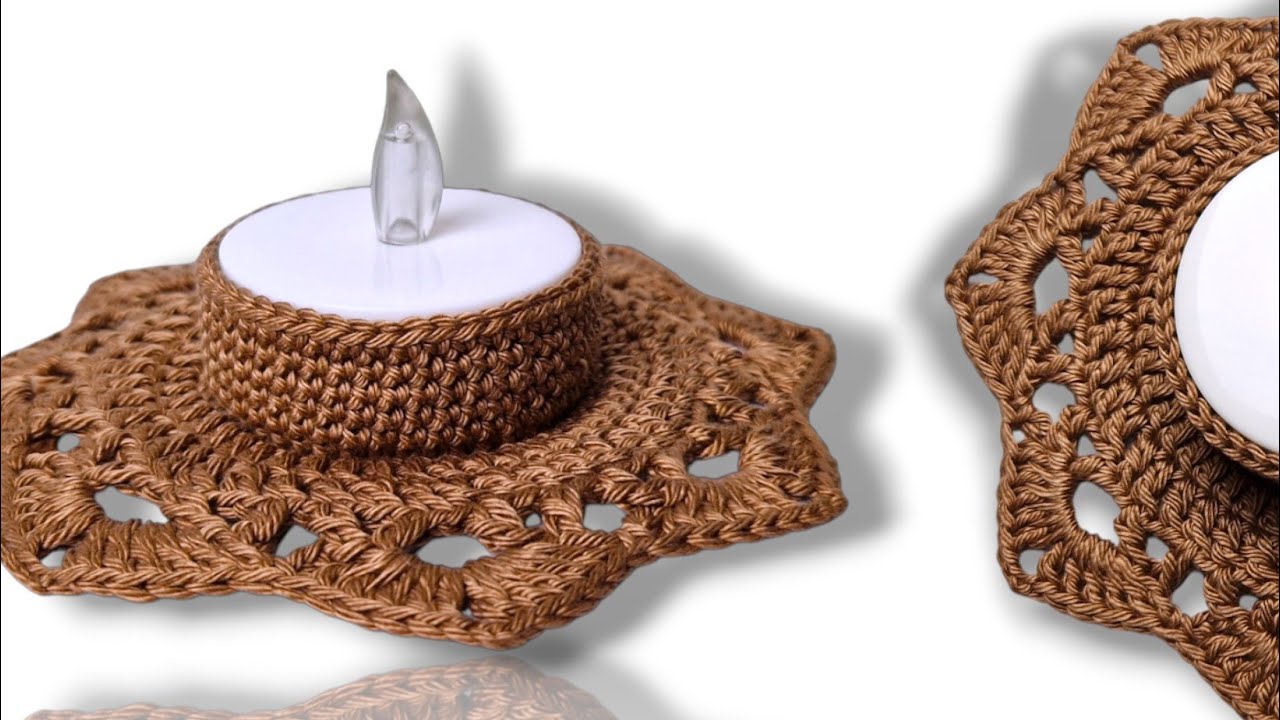Häkelanleitung: Teelichthalter Nr.1 für Maxi-Teelichter | happycrochet TV