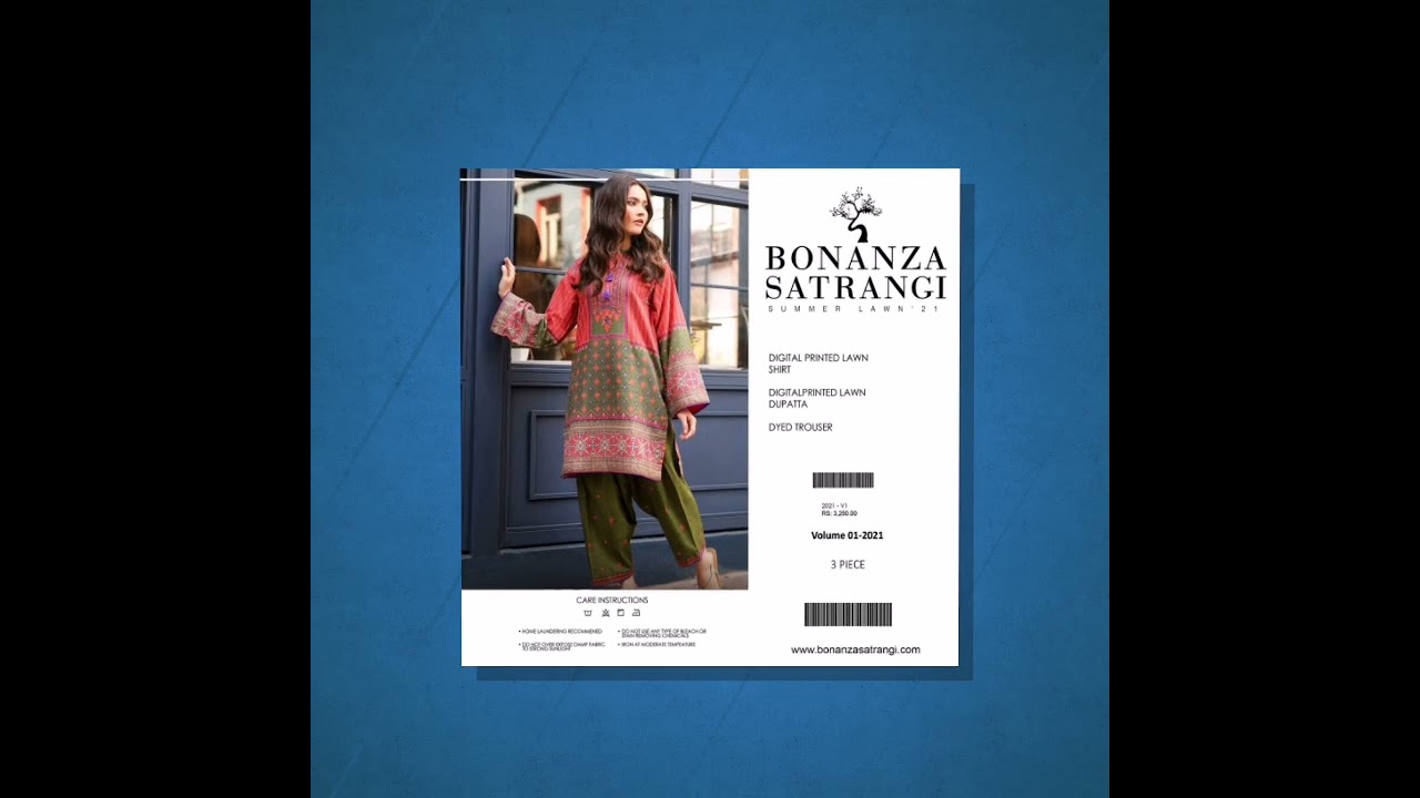 BONANZA SATRANGI   DIGITAL CHUNRI PRINTED EID || Summer Collection 2021