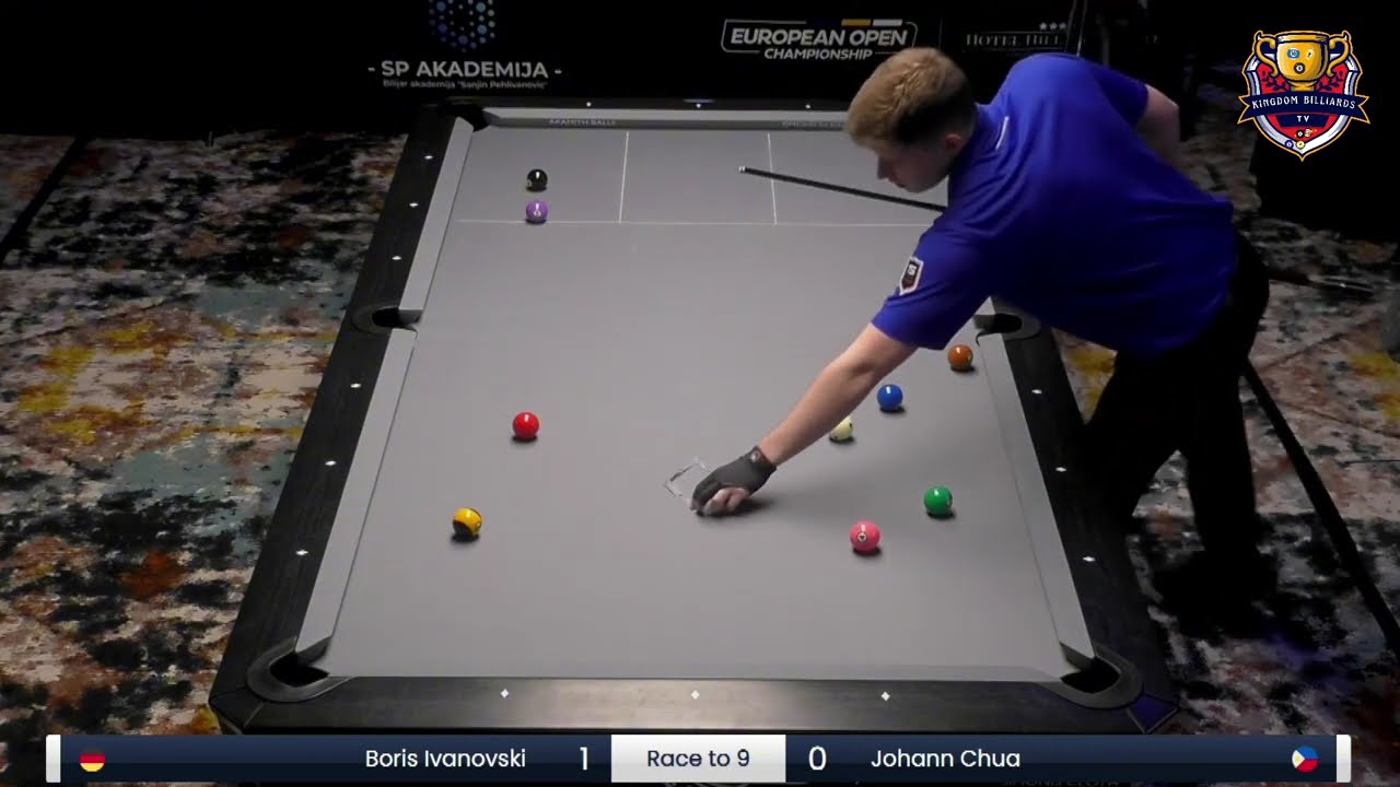 Johann Chua vs Boris Ivanovski | Race to 9 | European Open #kingdombilliardstv #9ballpool