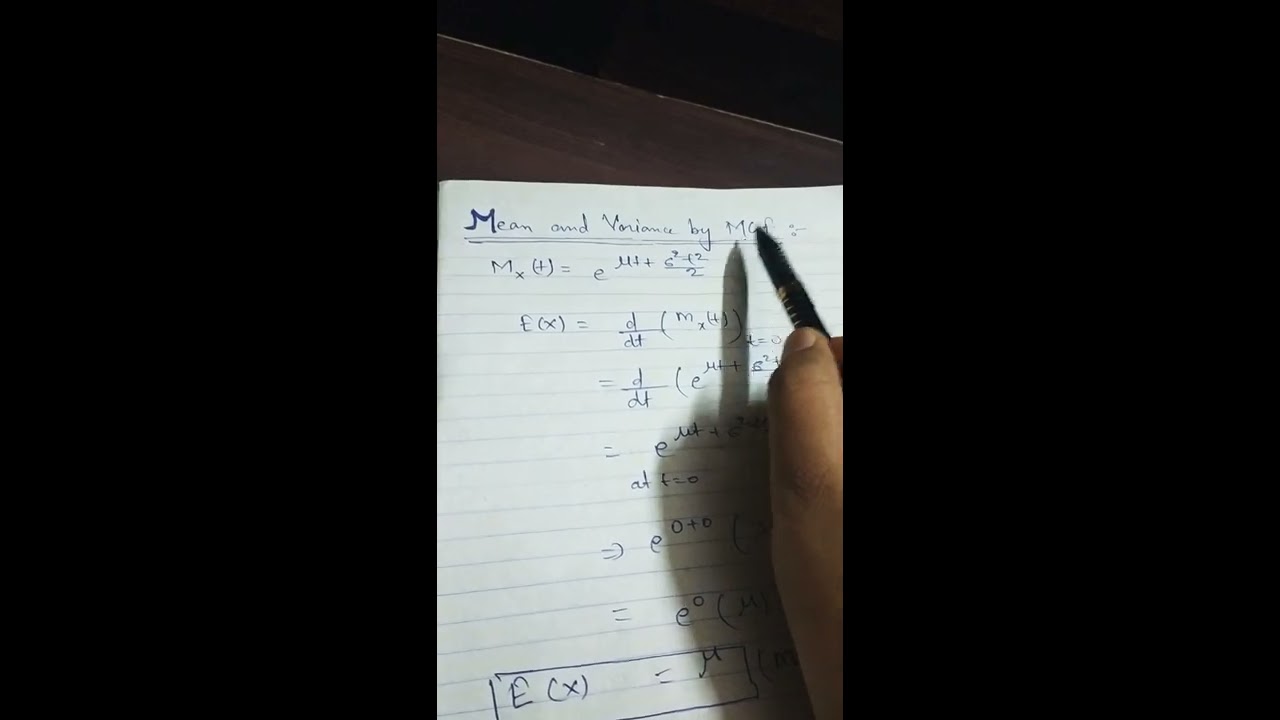 Mean and variance of Normal Distribution by mgf