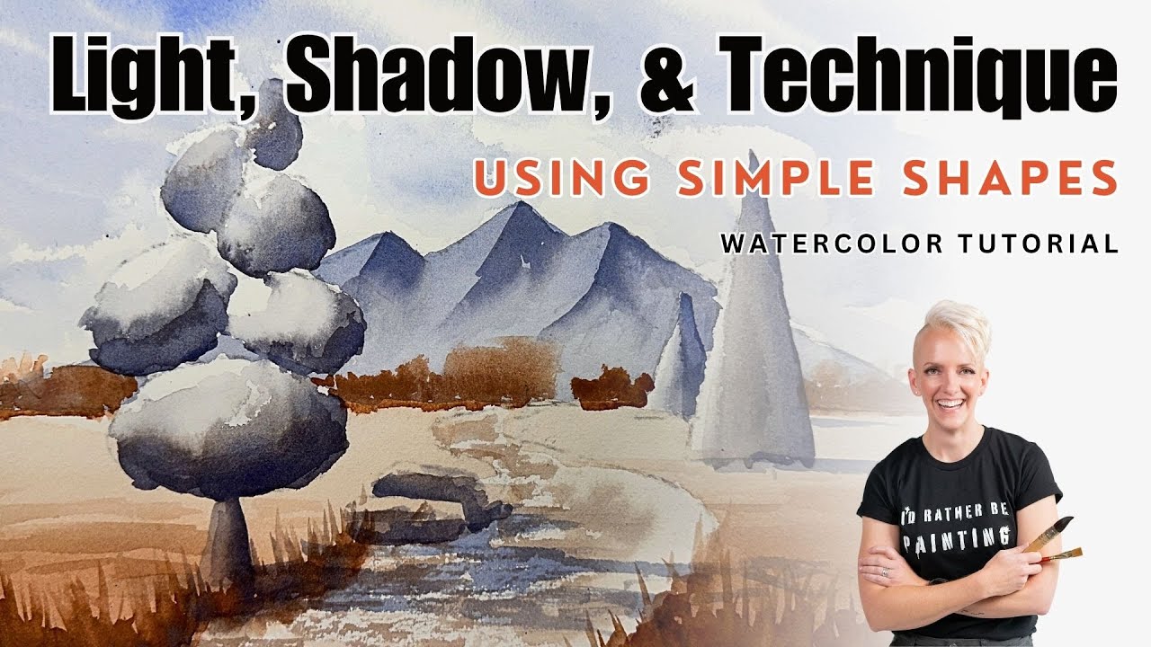 Light & Shadow in Watercolor: Master Brushstrokes + Color Mixing Basics