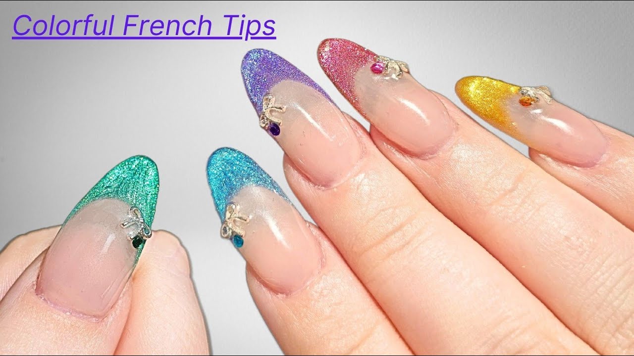 Cozy ASMR French Nails using Cateye gel! Nail Tutorial/ Polygel Nails/Self-nail #nailart