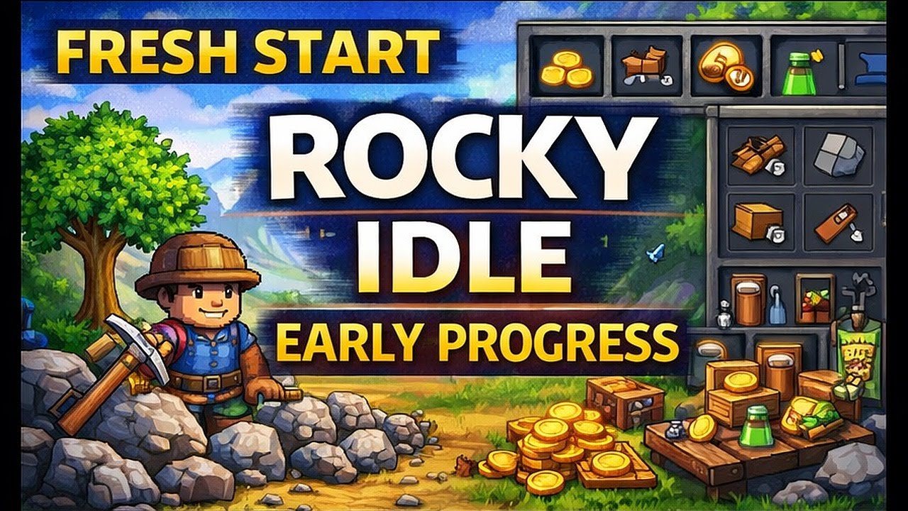 Rocky Idle LIVE | Early Game Grind | Mining, Crafting & Combat