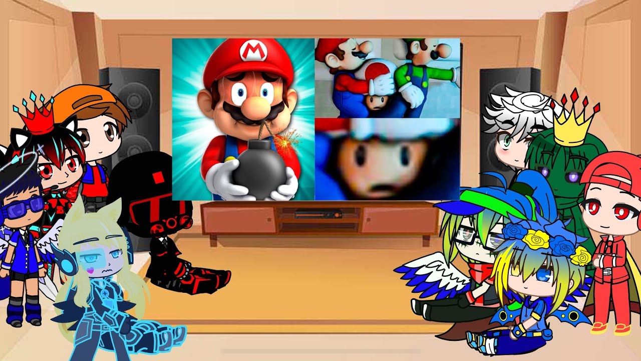 Gacha crew reacts to mario reacts to Nintendo memes ￼but if he laughs he dies