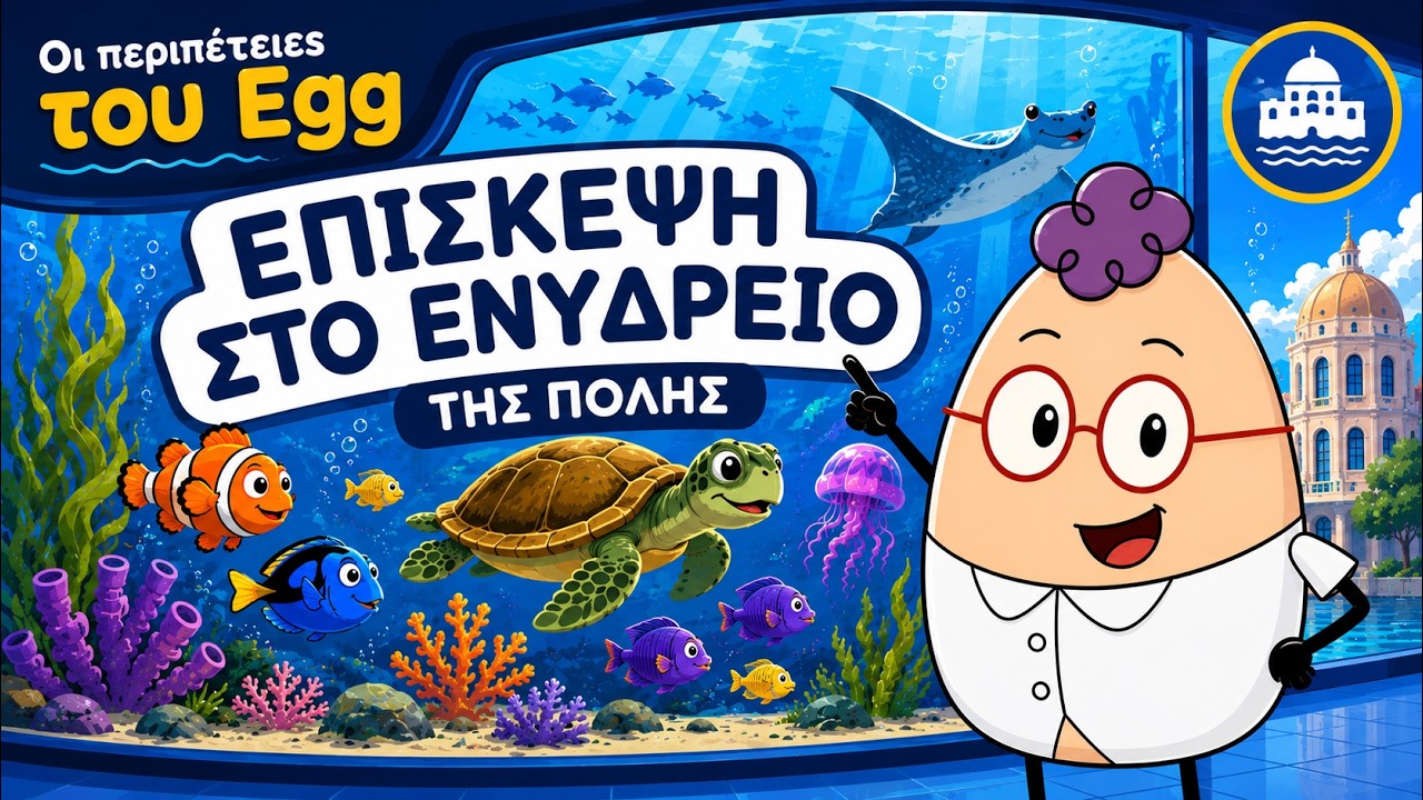 Μαθαίνω Ζώα της Θάλασσας | Περιήγηση στο ενυδρειο με ψαρια της πόλης μου | kanaliegg🐠🐟