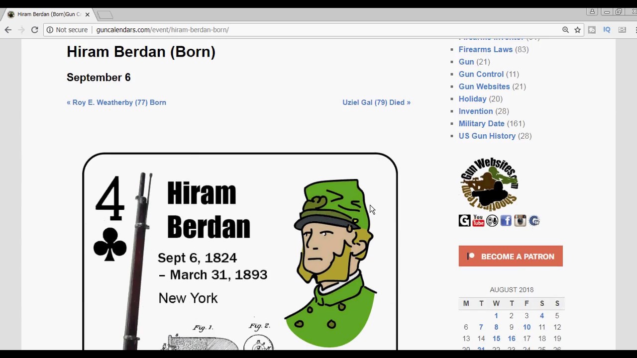 Hiram Berdan - Born today - He Invented the Berdan Primer