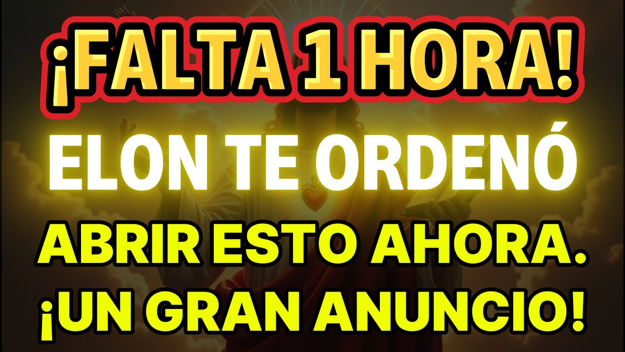 📜¡QUEDA 1 HORA! ELON TE ORDENÓ ABRIR ESTO AHORA. UN GRAN ANUNCIO ESTÁ POR REVELARSE.