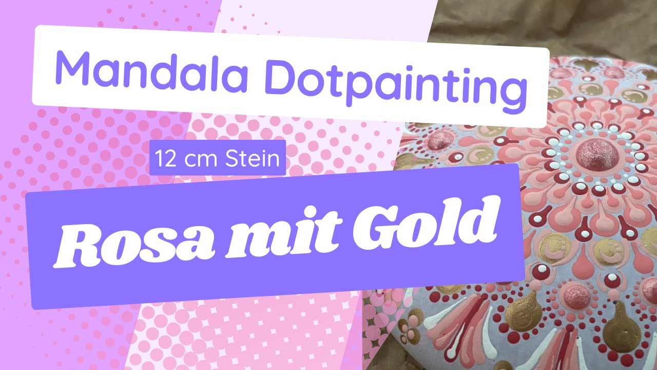 Rosa Dotpainting 12 cm Stein - Basic Video #mandalaart #dotpainting #rosa