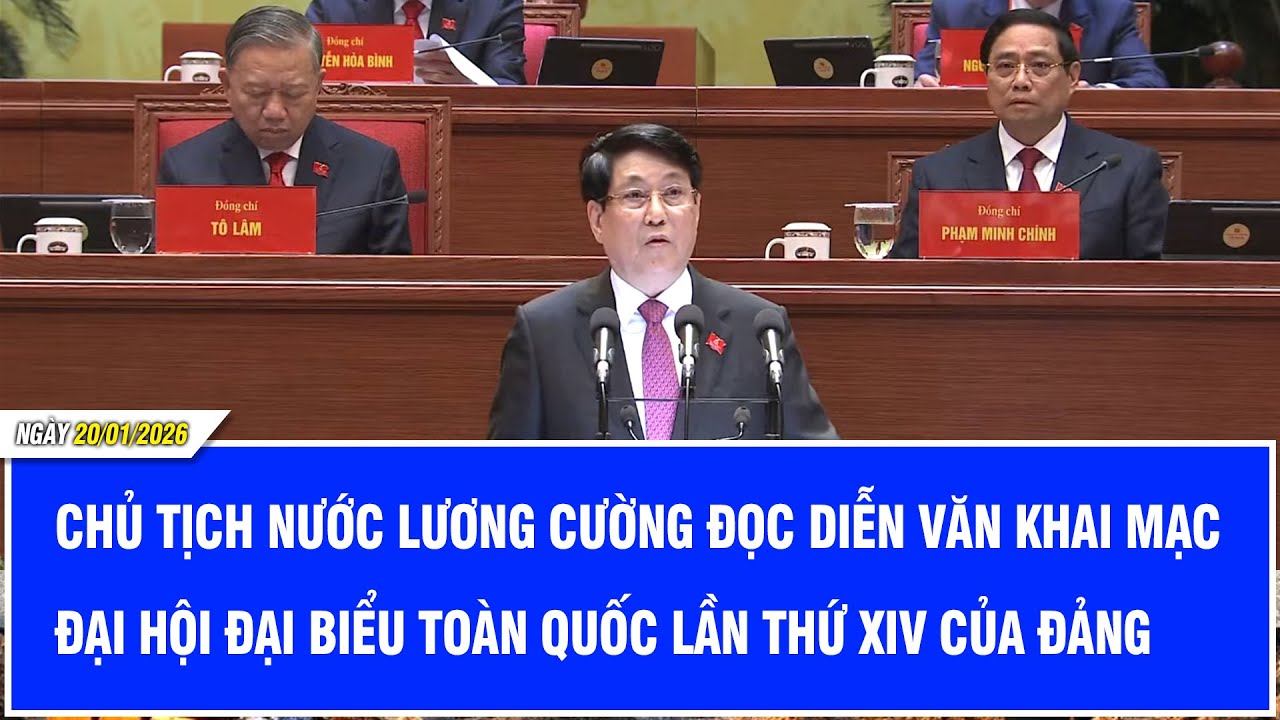 Chủ tịch nước Lương Cường đọc diễn văn khai mạc Đại hội đại biểu toàn quốc lần thứ XIV của Đảng