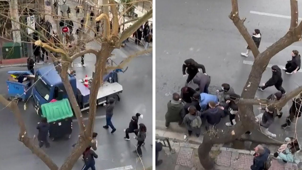 Police Vehicle Plows Through Protests in Greece