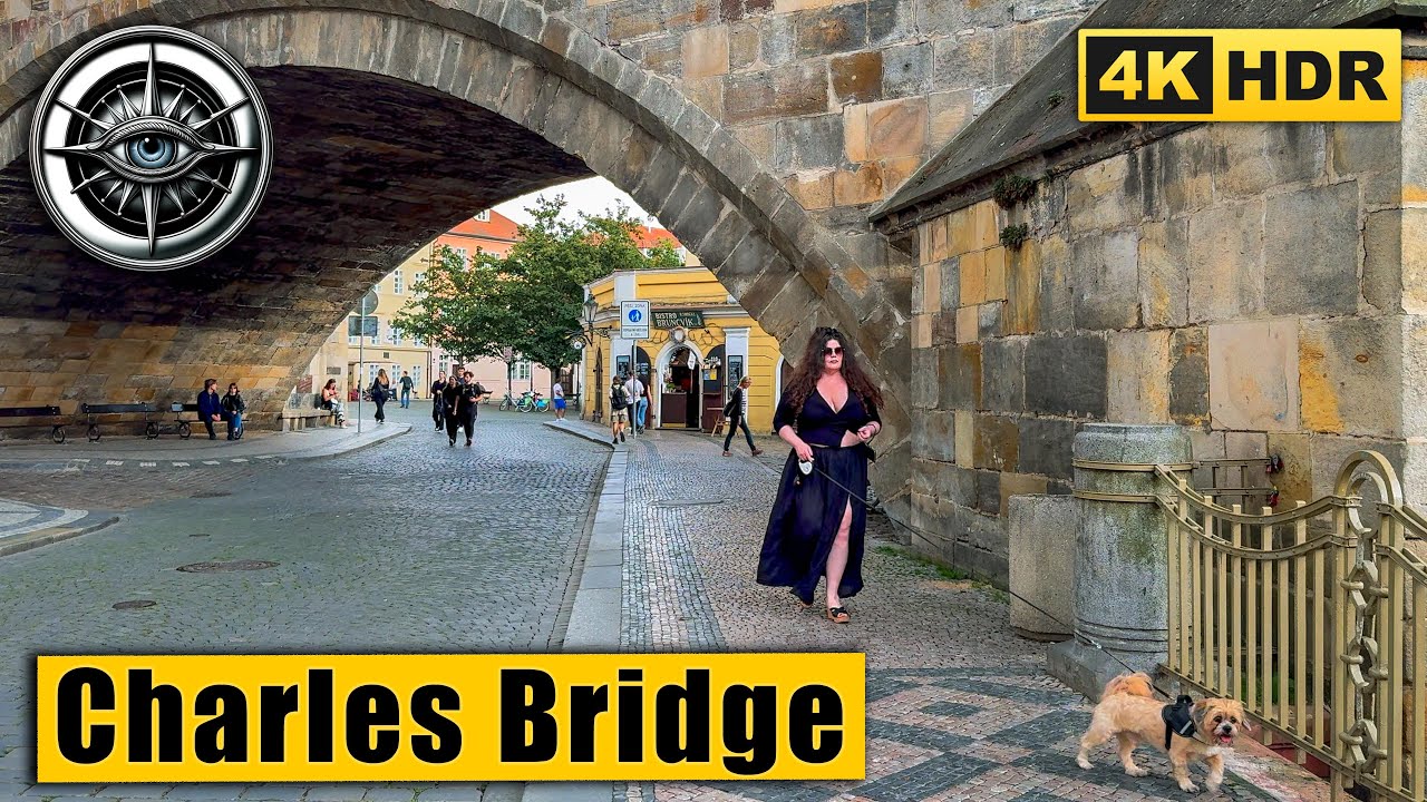 Prague Walking Tour of Charles Bridge 🇨🇿 Czech Republic 4K HDR ASMR