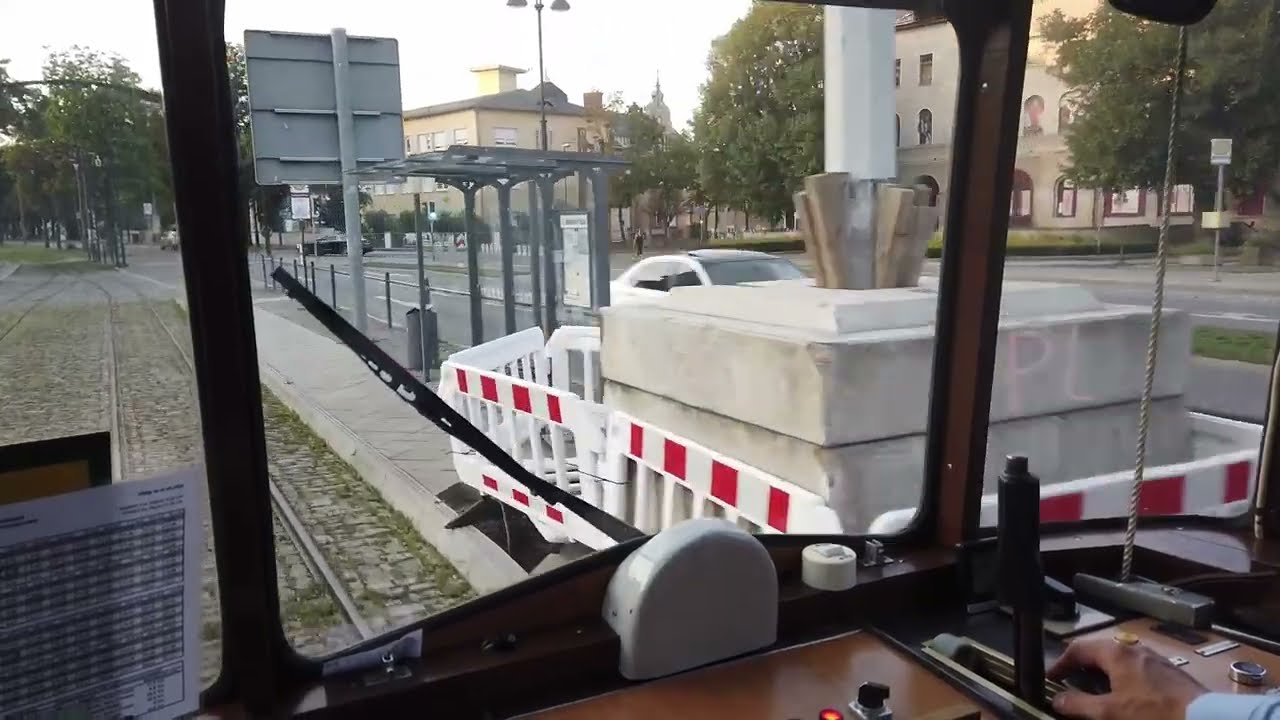Führerstandsmitfahrt Strassenbahn Naumburg (Saale)⎮ Salztor - Hauptbahnhof (Linie 4)