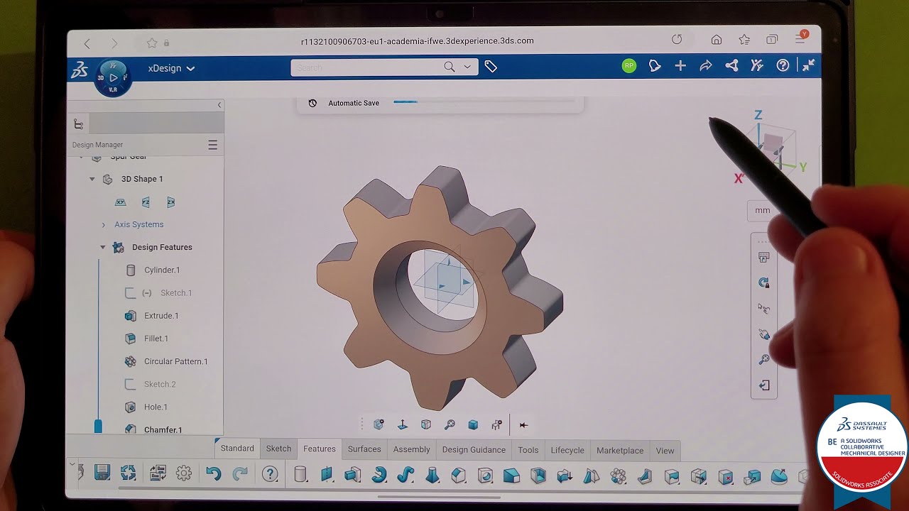 #xDesign Touch Mode | How to make Gear Ring design? | #SpurGear | #3DEXPERIENCE | #3DCreator |