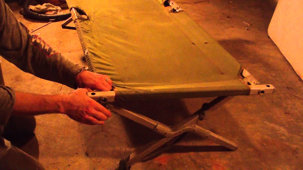 Army cot set up