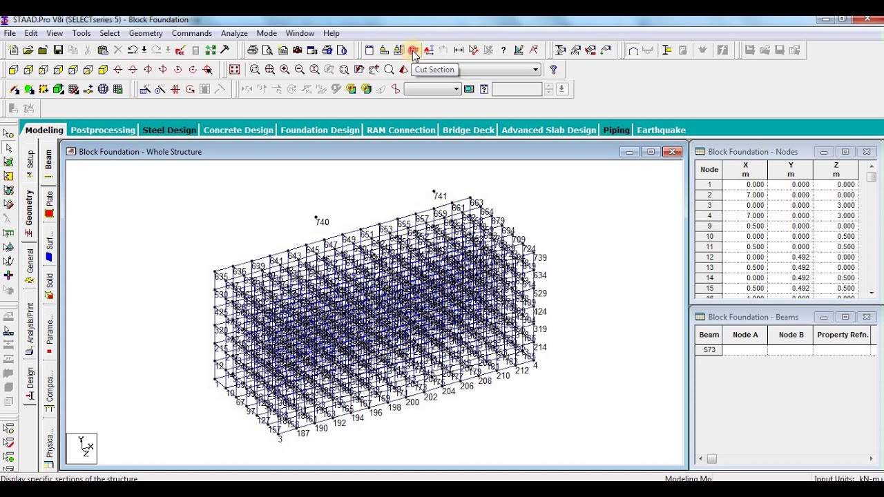 Modelling and Analysis of Block Type Machine (Pump) Foundation I STAAD Pro. Tutorial I  Part 1