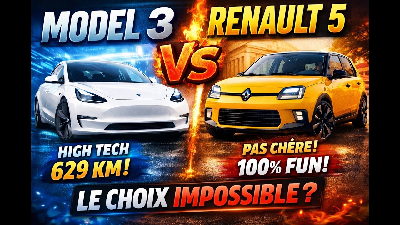 ⚡ Tesla Model 3 vs Renault 5 électrique : Le choc des générations !
