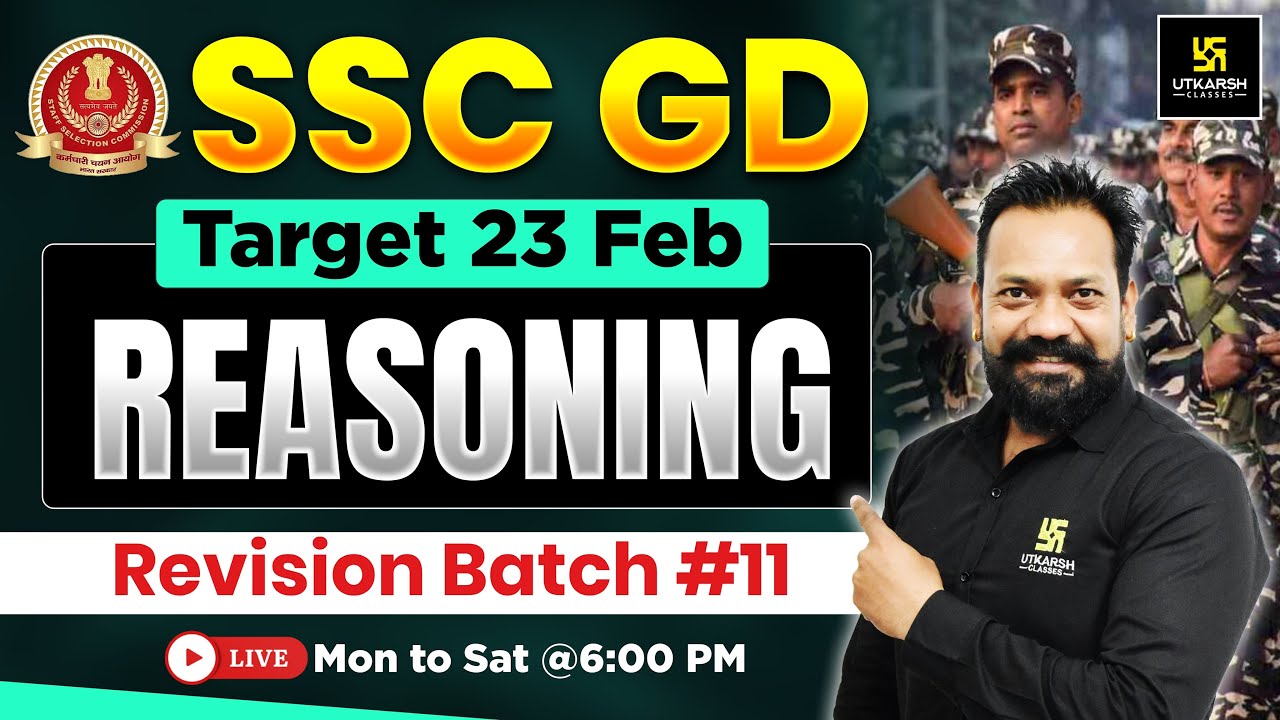 SSC GD Revision Class 2026 | SSC GD Reasoning #11 | Reasoning Practice Set | Harsh Sir