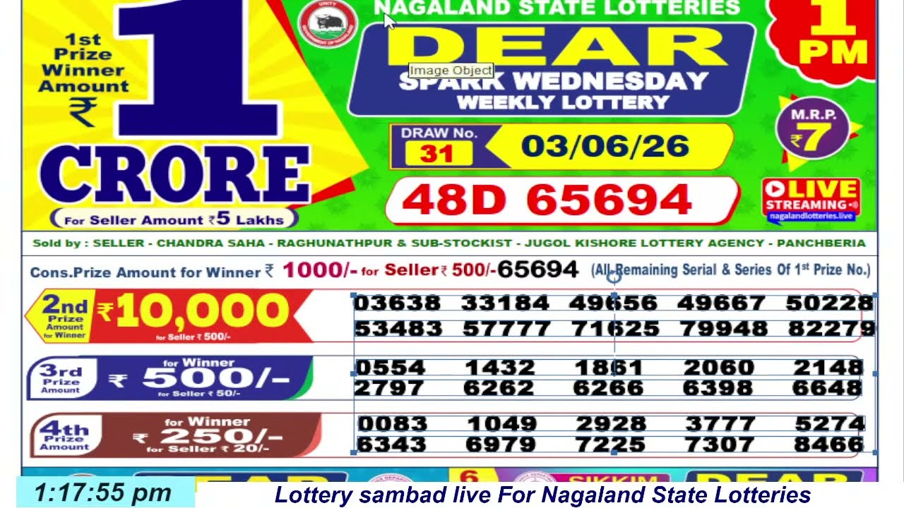 Dear Lottery Sambad 1 PM Lottery Live Result | Lottery Sambad Live 06/03/2026 Nagaland Lottery Live