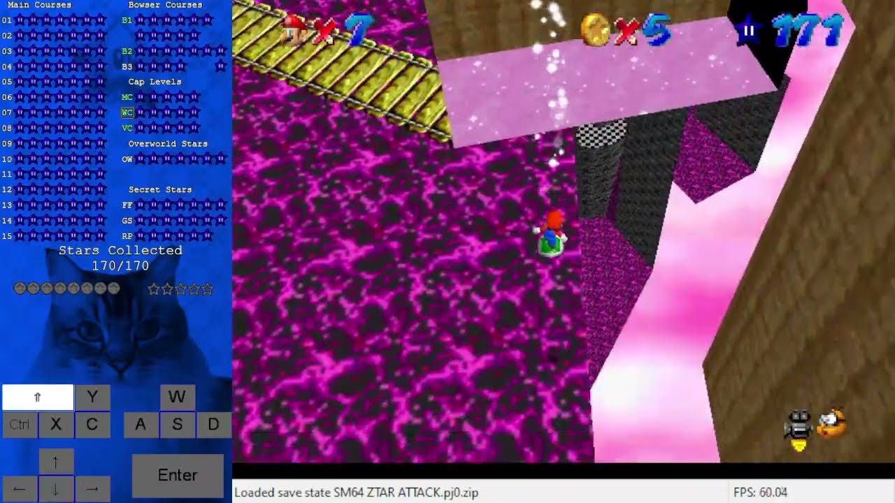 SM64 1.5 Ztar Attack - Star 171 + 172 [savestateless]