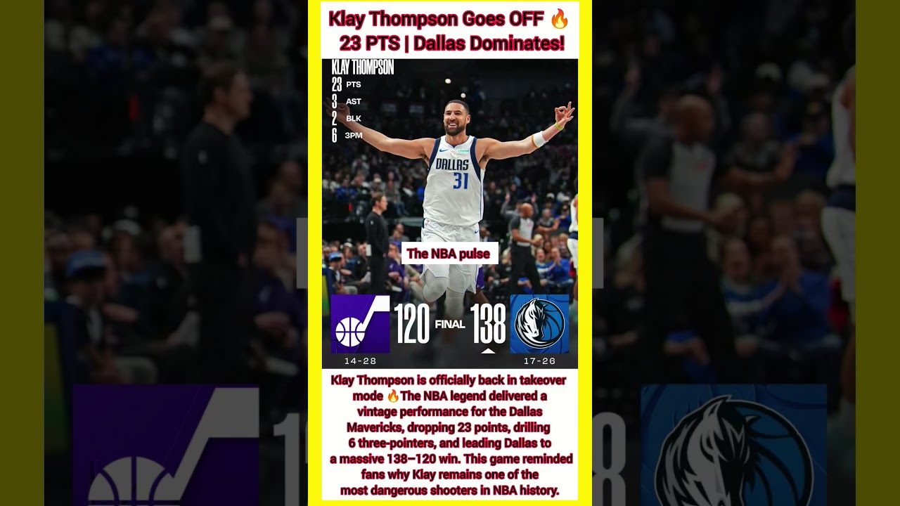 Klay Thompson Goes OFF 🔥 23 PTS | Dallas Dominates!