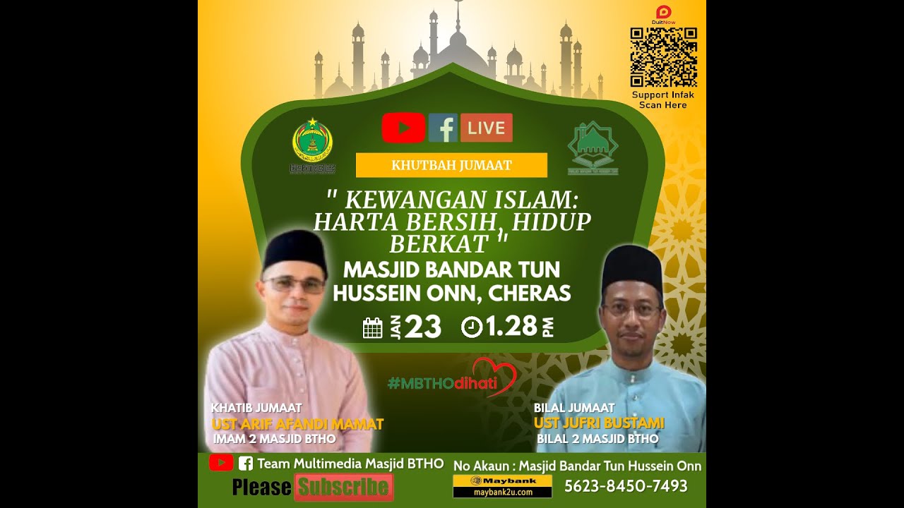 📣🕌🎥 KHUTBAH & SOLAT JUMAAT🎥🕌📣| 04 SYAABAN 1447H | 23 JANUARI 2026M (JUMAAT)