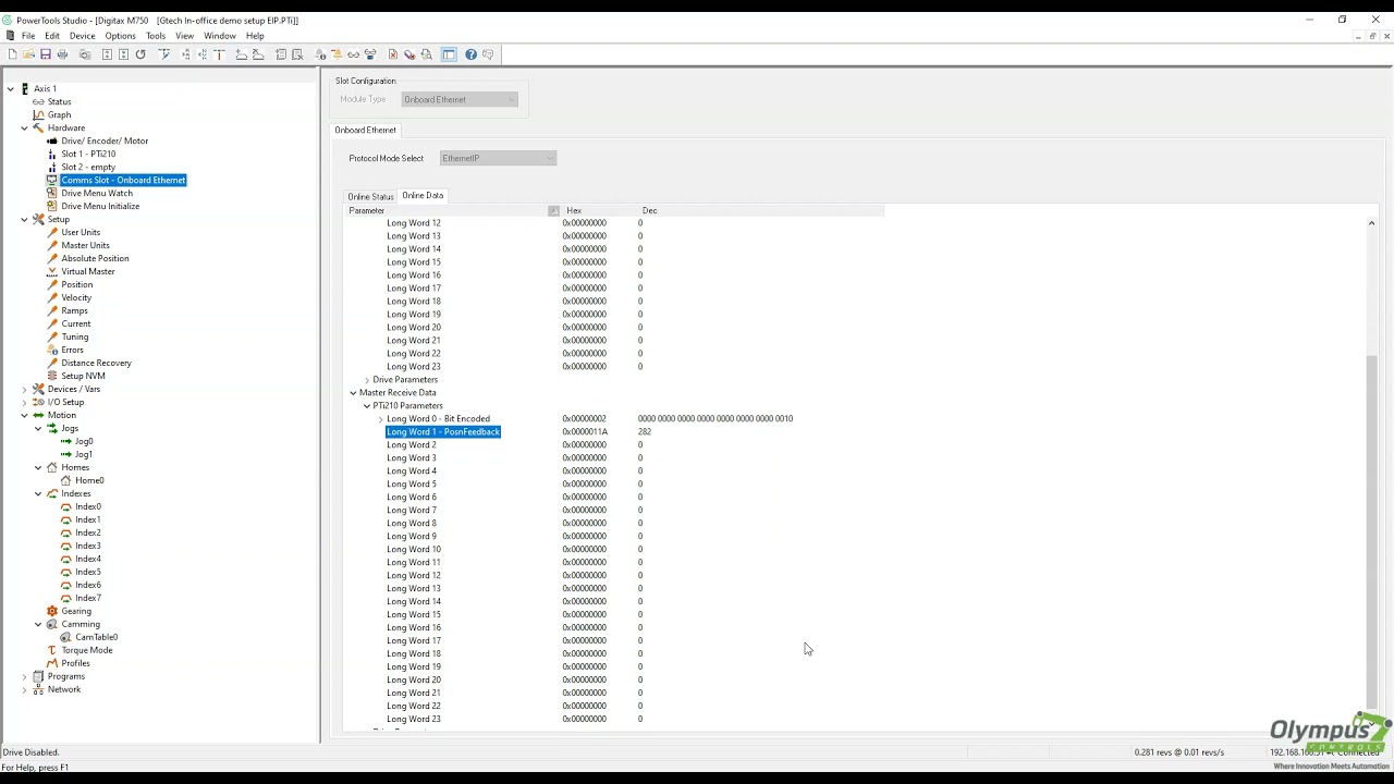 Nidec Pti210 Ethernet IP Instruction Video