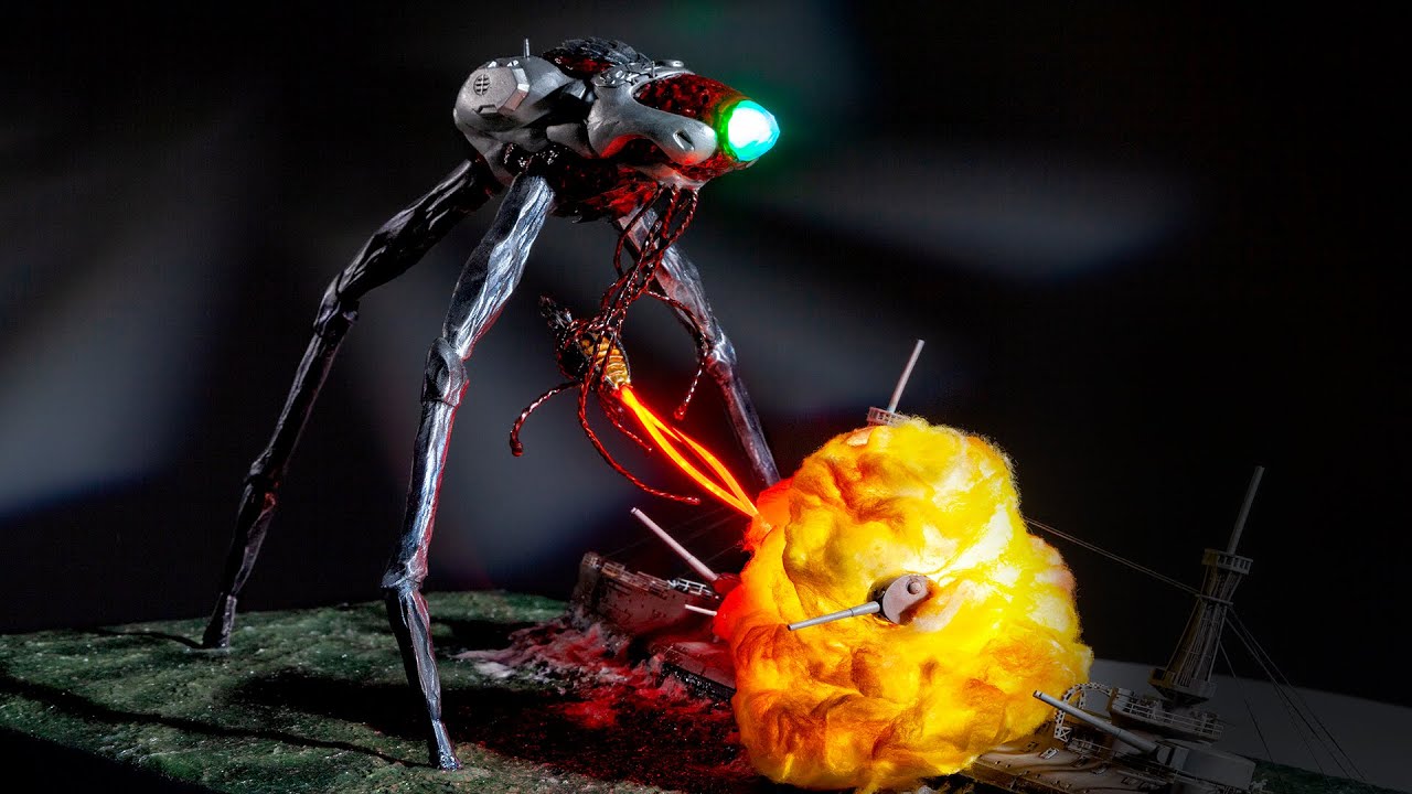 Aliens Destroy Earths Most Powerful Weapon. Destruction Of The Thunderchild. #scalemodel #3dprinting
