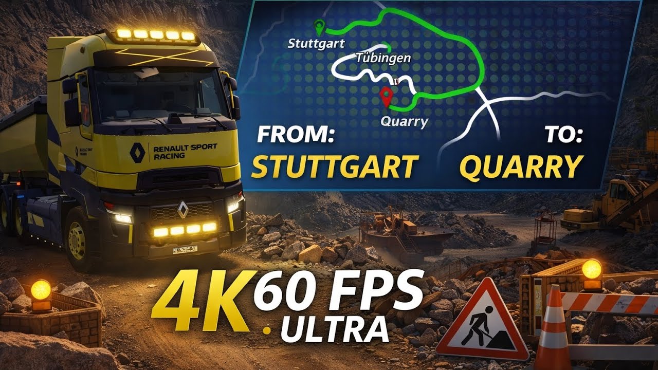 Renault T flight to the Quarry🤤🔥🔥 | Stuttgart → Quarry | 4K 60FPS ULTRA