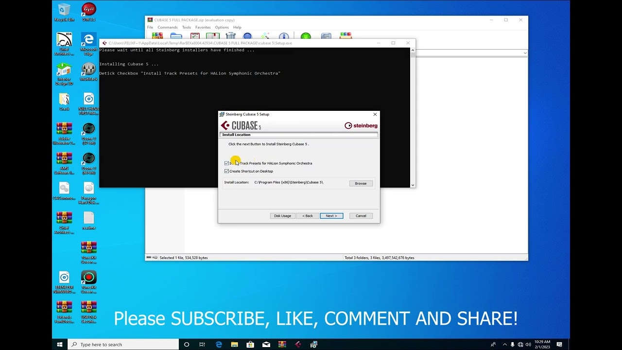 How to install cubase 5 full package easily . Please don't forget to subscribe, like and comment.
