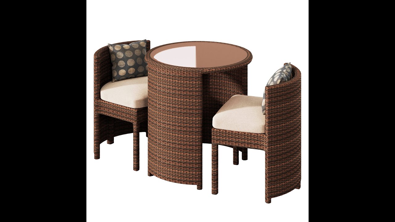 3d max modeling Rattan Garden Furniture Set