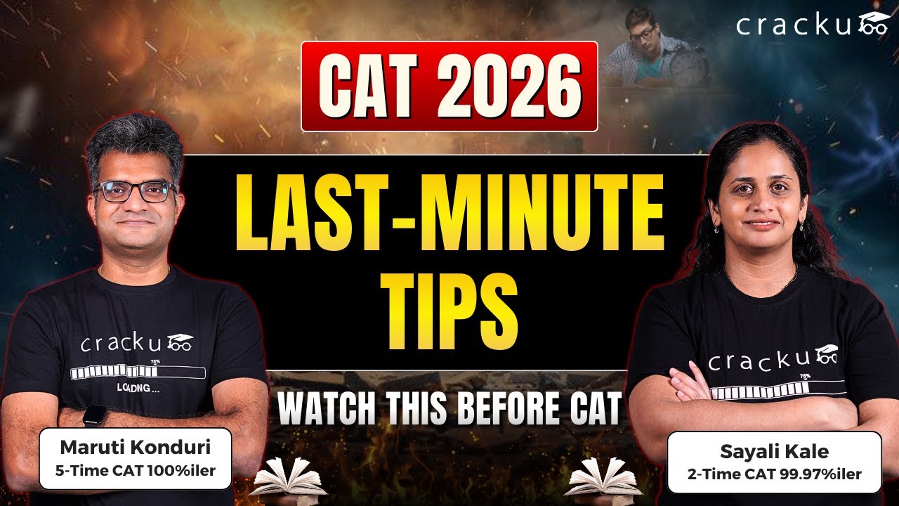 CAT 2026 Last-Minute Tips | Must-Know Exam-Day Strategy by Maruti Sir & Sayali Ma’am