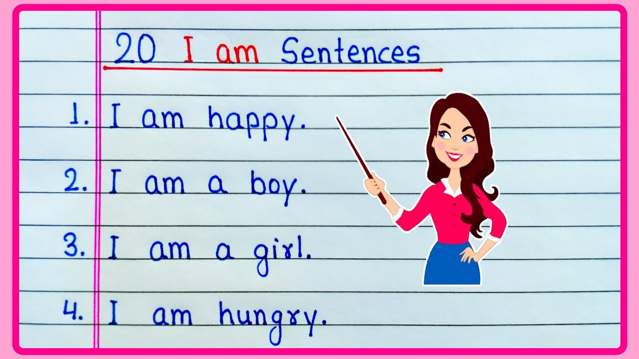 I am sentence | 20 I am sentences | Simple Sentences with I am