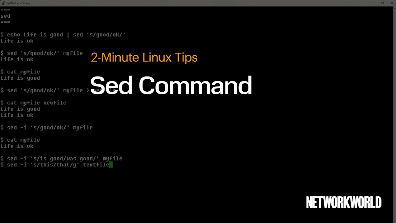 How to use the Sed command