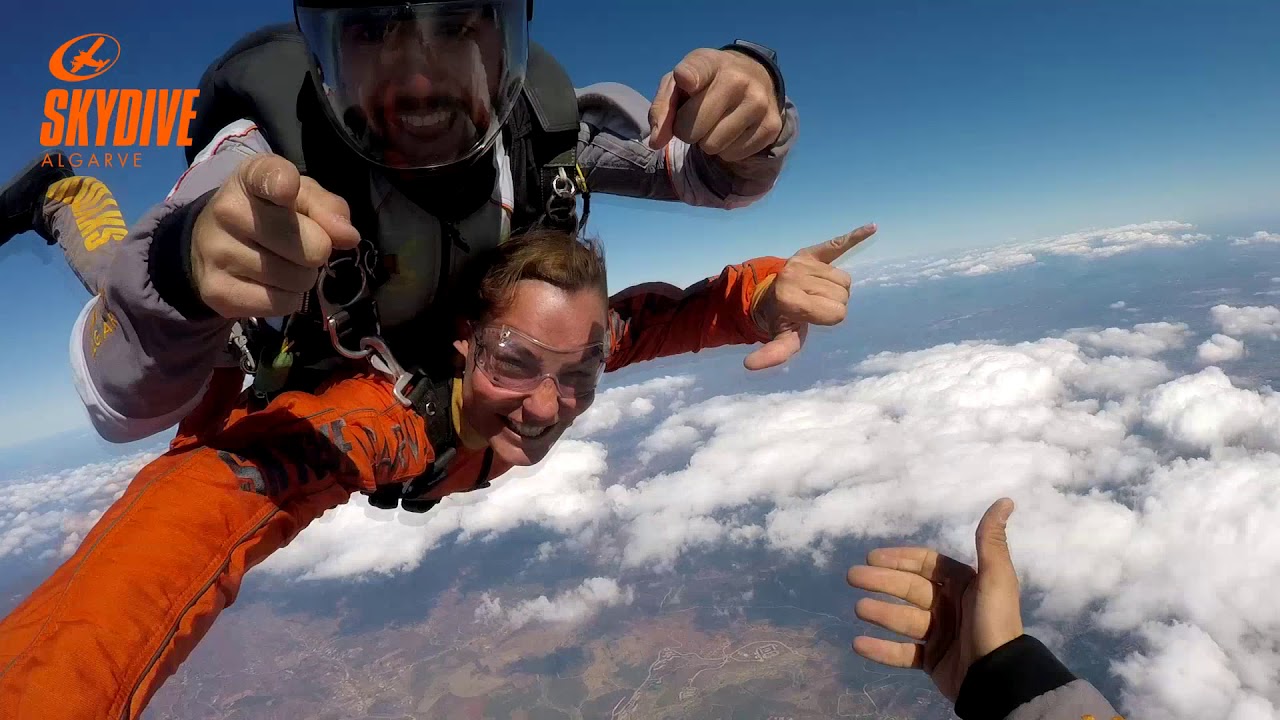 Tandem Skydive at Skydive Algarve 2018 with External video