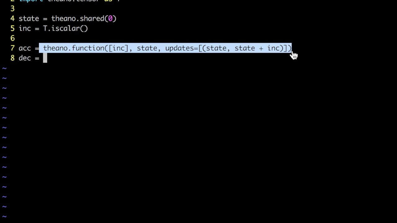 Theano Tutorial 004 shared variables