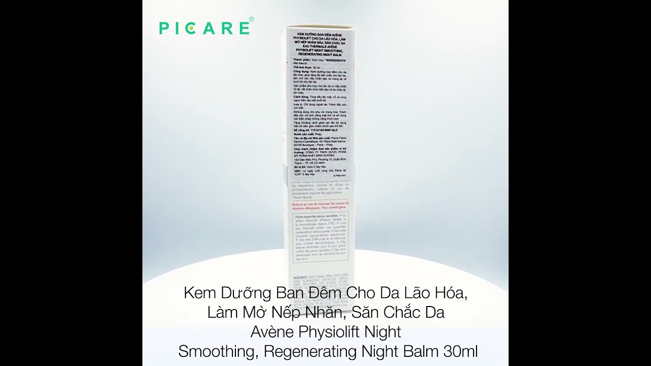 Kem Dưỡng Ban Đ&ecirc;m Cho Da Av&egrave;ne Physiolift Night Smoothing, Regenerating Night Balm 30ml