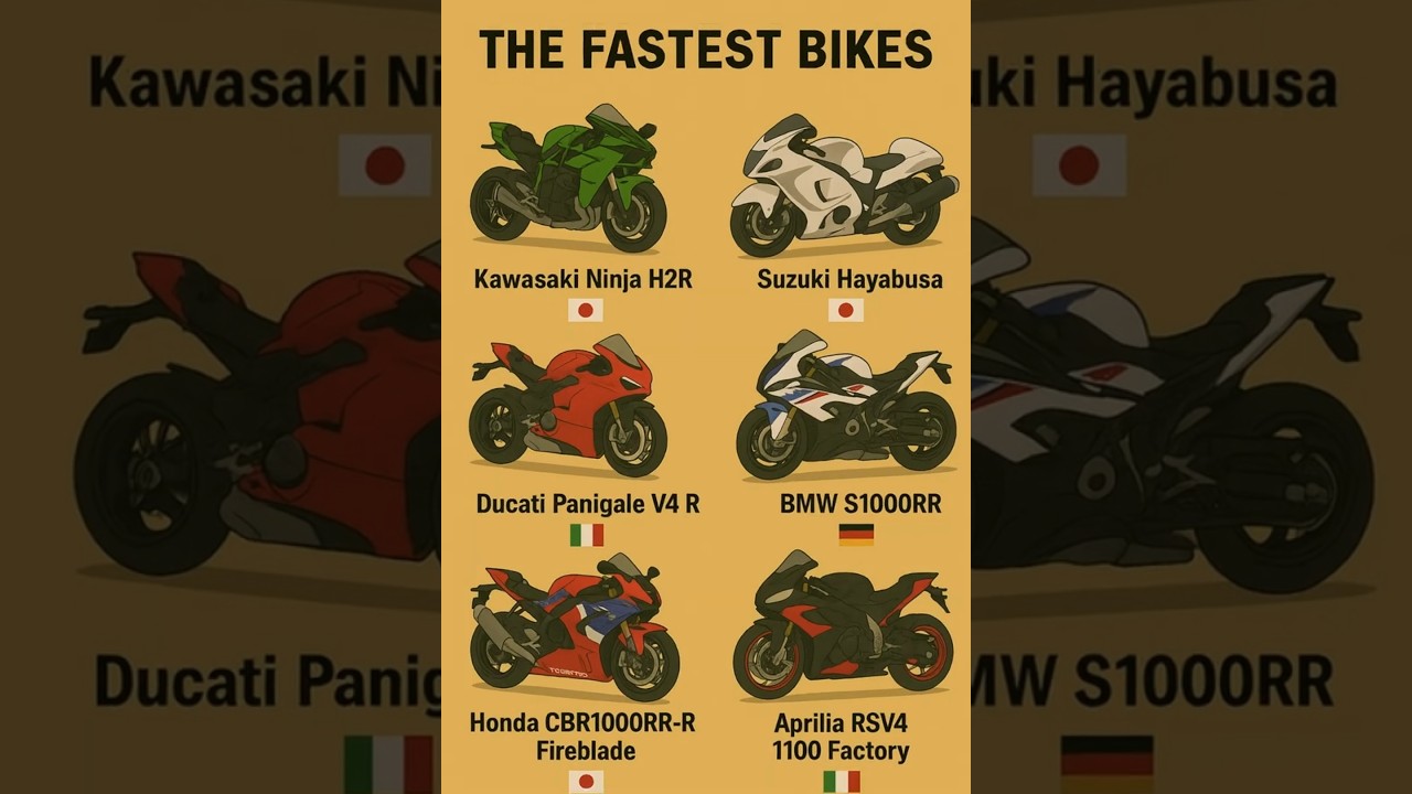 THE FASTEST BIKES 🏍️💨 | Top 6 Superbikes in the World #automobile #fastestcars#shorts