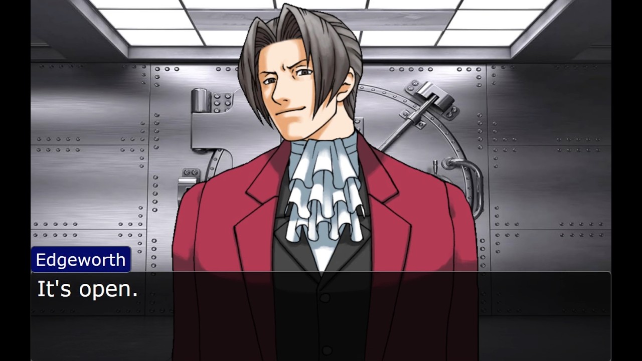 Edgeworth robs the bank. (objection.lol)