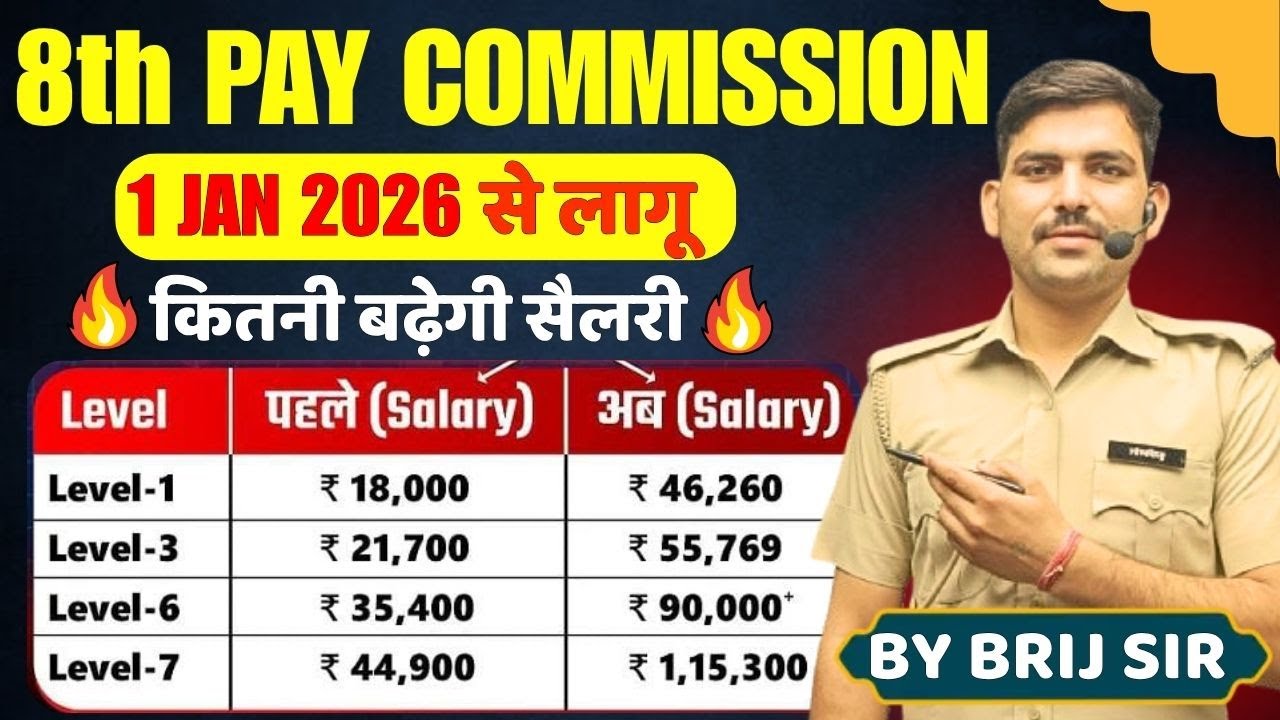 खुशखबरी 😍 - 8th Pay Commission कब आएगा ? || आठवां वेतन आयोग || Latest Update || By Brij Sir 🔥