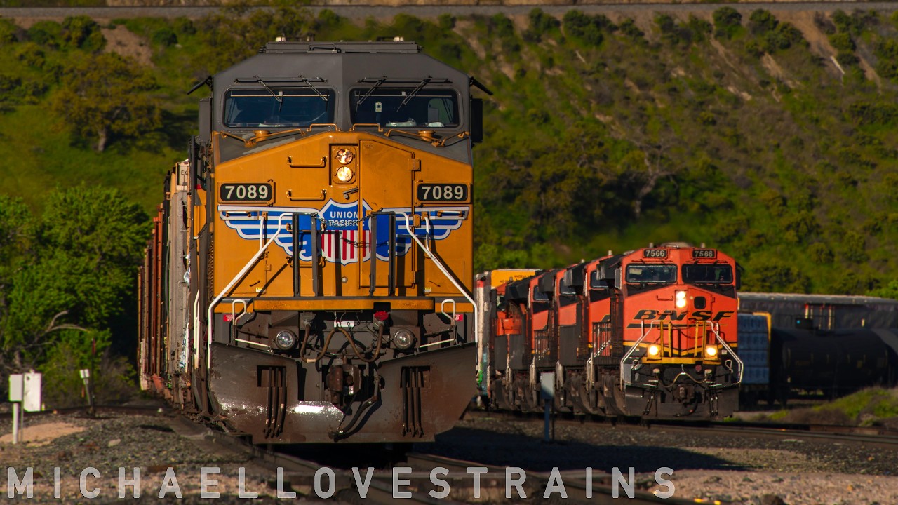 Union Pacific Freight Trains Battling the Tehachapi Pass
