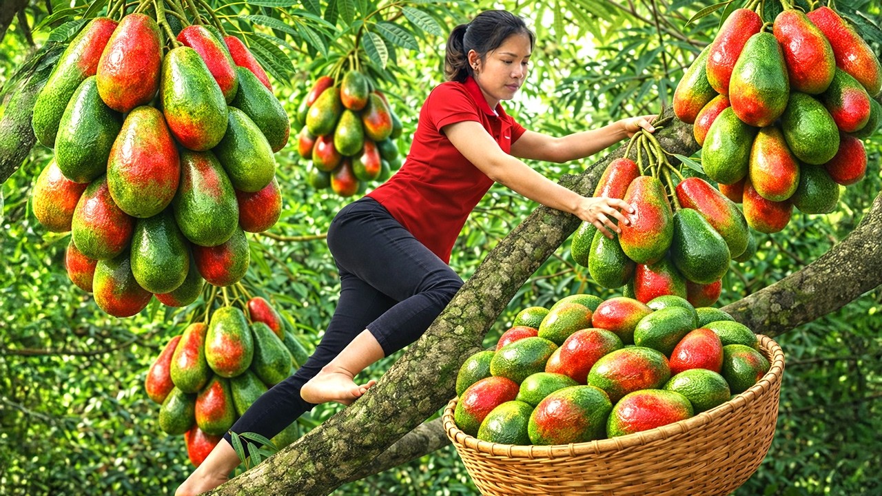 A Peaceful Day - Harvesting 1000+ Giant Mexico Avocado In Zagros Mountains GoTo Market Sell