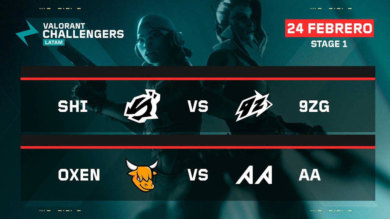 SHI vs 9ZG | OXEN vs AA | VALORANT Challengers LATAM Sur | Stage 1 | Semana 5 Día 2 | Fase regular