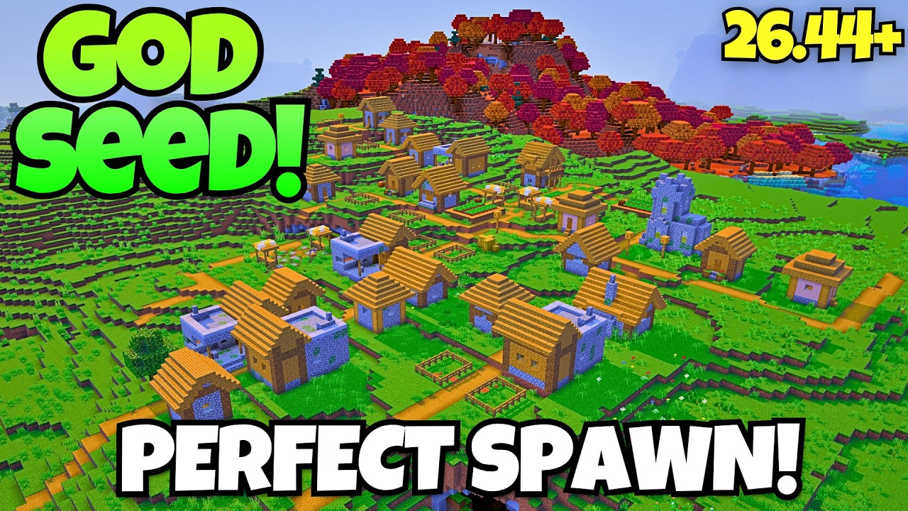 🔥[GOD SEED] for MINECRAFT BEDROCK 26.44 (five blacksmith village)