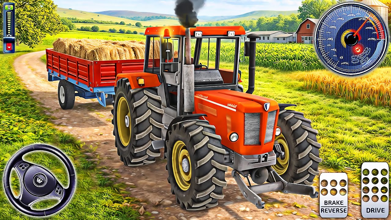 Hill Farming Tractor Trolley Game - Offroad Mountain Tractor Driving Simulator | Android Gameplay