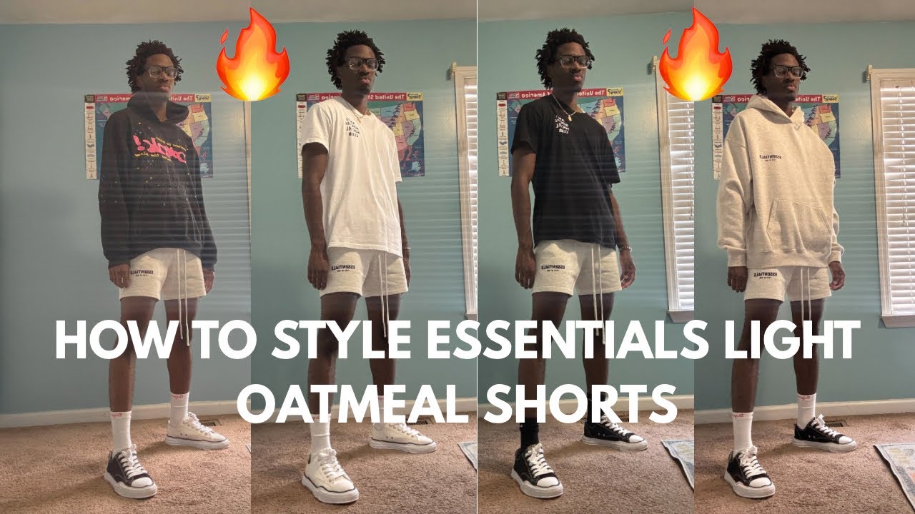 HOW TO STYLE FEAR OF GOD ESSENTIALS LIGHT OATMEAL SHORTS💪🏾🔥