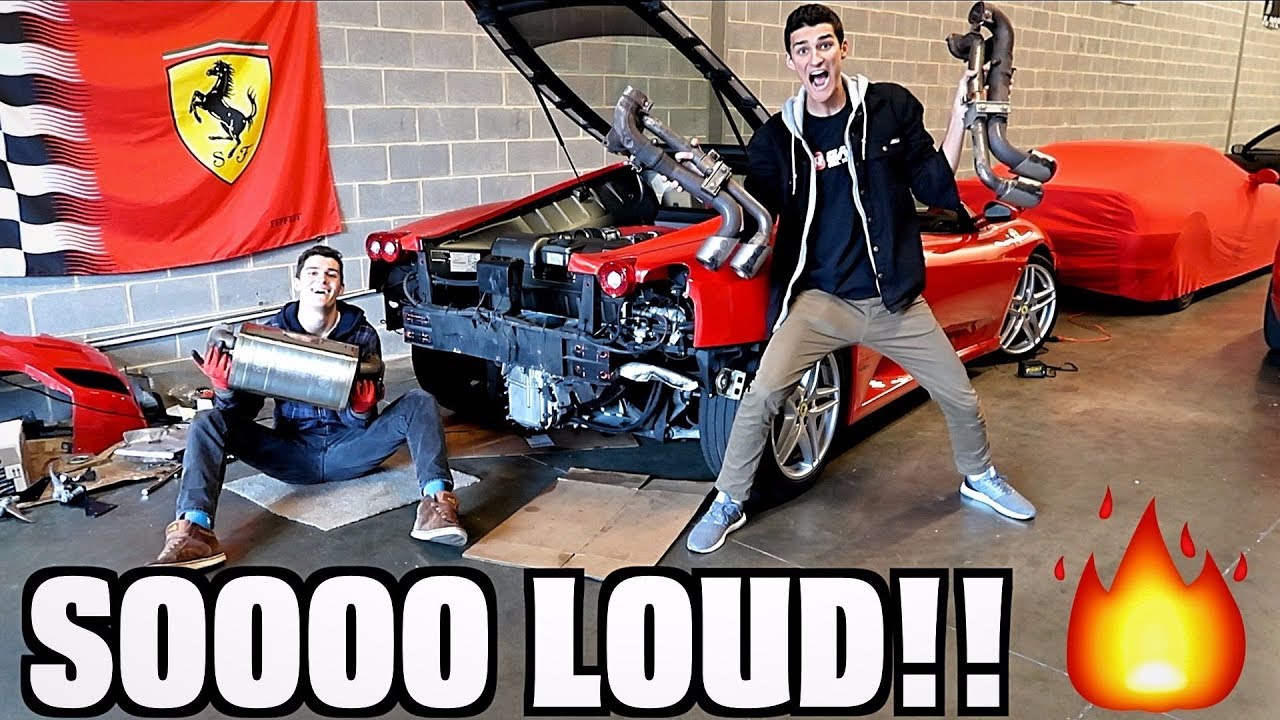 F430 Muffler Delete Straight Pipe! Insane Sound!!