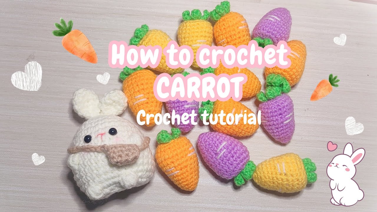 🥕 HOW TO CROCHET CARROT | CARROT CROCHET TUTORIAL | AMIGURUMI TUTORIAL | tteokteppong 🐸