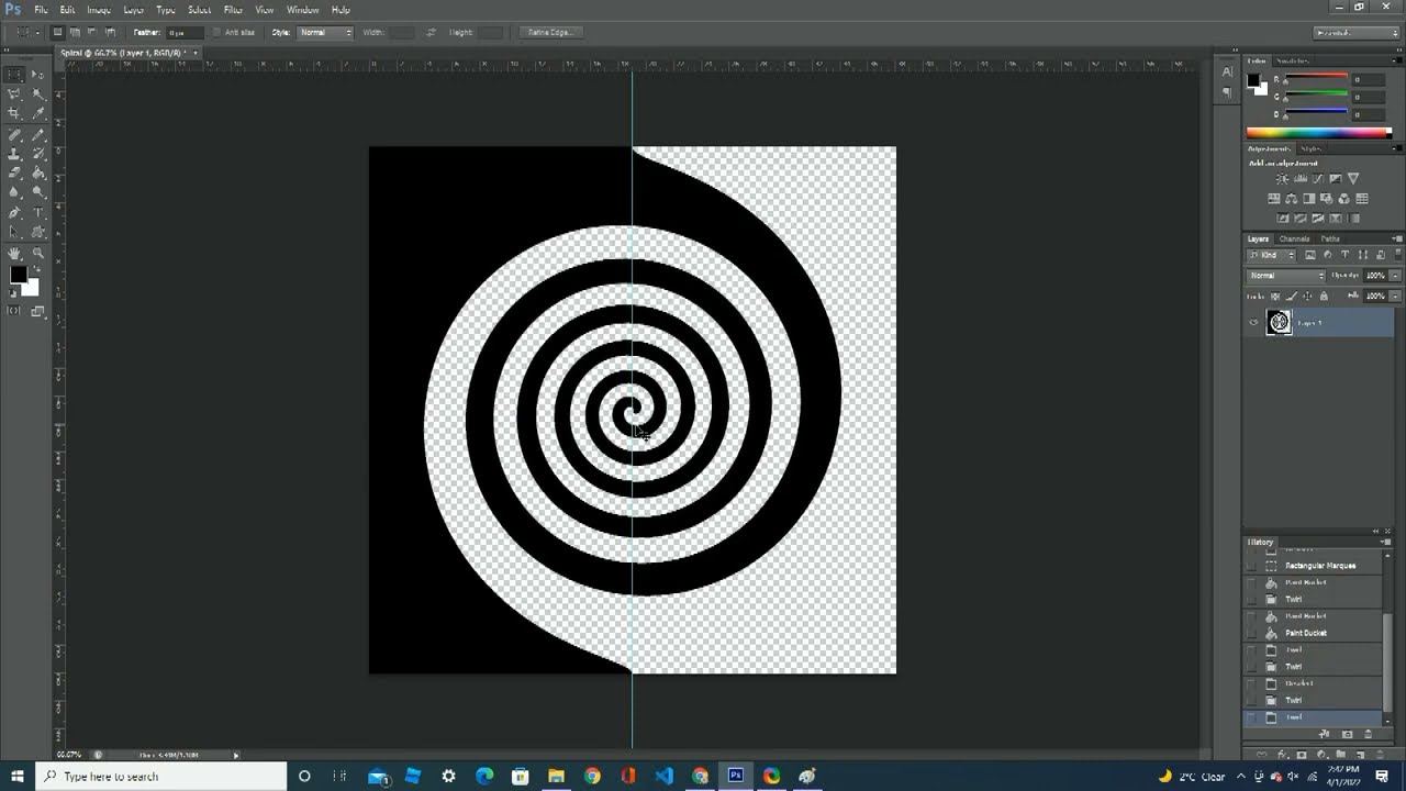 how to draw a spiral in Photoshop